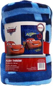 img 1 attached to 🚗 Disney/Pixar Cars Lightning McQueen Ultimate Speed Plush Throw, Blue/Yellow/Red, 50"x60" – Official Disney/Pixar Product