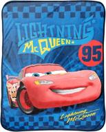 🚗 disney/pixar cars lightning mcqueen ultimate speed plush throw, blue/yellow/red, 50"x60" – official disney/pixar product logo