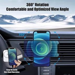 img 1 attached to 🚗 Magnetic Wireless Car Charger and Mount | 15W Fast Charging | Compatible with iPhone 13/13 Pro Max/13 Pro/13/12/12 Pro/12 Pro Max/12 Mini | Air Vent Car Phone Holder with Charger | Includes QC 3.0 USB Car Charger Adapter