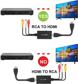 img 1 attached to 🔌 Улучшенный преобразователь RCA в HDMI: Обновленный адаптер TaiHuai Composite AV в HDMI 1080P поддерживает PS one, Xbox, PS4, PS3, ТВ, STB, VHS, видеомагнитофоны, DVD - черный