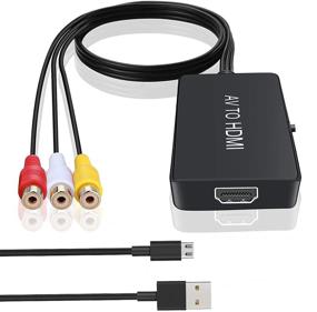 img 4 attached to 🔌 Улучшенный преобразователь RCA в HDMI: Обновленный адаптер TaiHuai Composite AV в HDMI 1080P поддерживает PS one, Xbox, PS4, PS3, ТВ, STB, VHS, видеомагнитофоны, DVD - черный