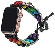 pltgood healing 7 chakra beads bracelet for apple watch 38mm 40mm - adjustable clasp, compatible with apple iwatch series 5/4/3/2/1 logo
