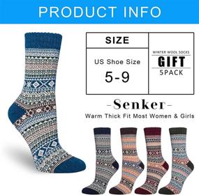 img 1 attached to 🧦 Stay Warm this Winter with 5 Pack Women's Wool Socks: Cozy, Thick Knit, and Perfect Gifts for Women