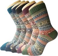 🧦 stay warm this winter with 5 pack women's wool socks: cozy, thick knit, and perfect gifts for women logo