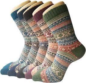img 4 attached to 🧦 Stay Warm this Winter with 5 Pack Women's Wool Socks: Cozy, Thick Knit, and Perfect Gifts for Women