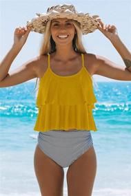 img 3 attached to Купальник Beachsissi Tankini с высокой талией