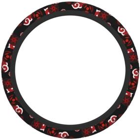 img 4 attached to Anime Red Akatsuki Cloud Universal 15 Inch Auto Car Steering Wheel Covers Protective Case Anti-Slip Neoprene Car Wrap Protector Accessories Fit Suvs Vans Sedans Cars