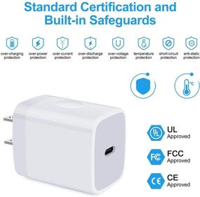 img 2 attached to 🔌 High-Speed USB C Box Charger for Samsung Galaxy S21/S20FE/A52/A12/A32/M21, iPad Pro, Google Pixel - 20W PD Adapter with 6FT Type C to C Cable