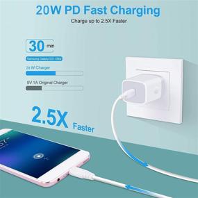 img 3 attached to 🔌 High-Speed USB C Box Charger for Samsung Galaxy S21/S20FE/A52/A12/A32/M21, iPad Pro, Google Pixel - 20W PD Adapter with 6FT Type C to C Cable