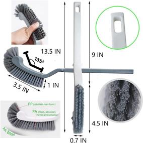 img 2 attached to 🧽 AncBace Bathroom and Kitchen Cleaning Brush Set - Toilet Bowl Scrub Brush with Stiff Bristles, Durable 13.5-Inch Plastic Handle for Deep Cleaning - Home Cleaner with Adhesive Hooks