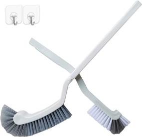 img 4 attached to 🧽 AncBace Bathroom and Kitchen Cleaning Brush Set - Toilet Bowl Scrub Brush with Stiff Bristles, Durable 13.5-Inch Plastic Handle for Deep Cleaning - Home Cleaner with Adhesive Hooks