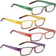 👓 convenient pack of 4 reading glasses: includes sunshine readers for women and men logo
