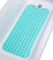 enhance bath time safety with tike smart extra-long bath tub mat in transparent turquoise (green-blue) logo