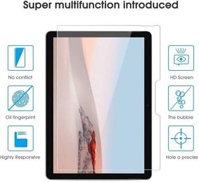 img 2 attached to 📱 OMOTON 2 Pack HD Tempered Glass Screen Protector for Surface Go 2 & Surface Go - 9H Hardness, Ultimate Protection