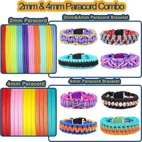 img 1 attached to Complete MONOBIN Paracord Kit - 36 Colors, 4mm & 2mm Micro Paracord Combo with Instruction and Accessories for Crafting Paracord Bracelets, Lanyards, Dog Collars