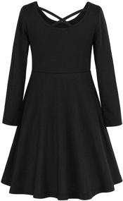 img 3 attached to 👗 JESKIDS Girls Criss Cross A-Line Twirly Skater Dress with Short Sleeves