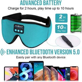 img 2 attached to 🎧 MUSICOZY Sleep Headphones 3D Bluetooth 5.2 Headband Sleep Mask - Wireless Headphones with Ultra Thin Speakers, Microphones, and Eye Mask for Side Sleepers, Air Travel - Great for Relaxation and as Cool Gadgets Gifts