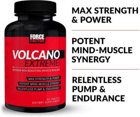 img 3 attached to 💪 Мощный усилитель мышечного насоса для мужчин - Force Factor Volcano Extreme Pre Workout Nitric Oxide Booster с креатином, L-цитруллином и Гуперцином A, 90 шт., Упаковка из 2