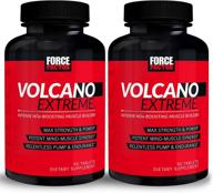 💪 powerful muscle pump enhancer for men - force factor volcano extreme pre workout nitric oxide booster with creatine, l-citrulline, and huperzine a, 90 count, pack of 2 logo