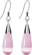 bopkiasa hypoallergenic 925 sterling silver teardrop dangle earrings for teens girls and women with sensitive ears - fashion drop dangling earrings with cubic zirconia - women's fashion hoop earrings - dangle earrings for girls and women logo