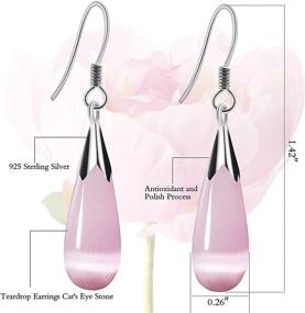 img 2 attached to BOPKIASA Hypoallergenic 925 Sterling Silver Teardrop Dangle Earrings for Teens Girls and Women with Sensitive Ears - Fashion Drop Dangling Earrings with Cubic Zirconia - Women's Fashion Hoop Earrings - Dangle Earrings for Girls and Women