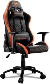 img 2 attached to COUGAR Armor Pro Gaming Chair: Steel Frame, Premium PVC Leather, Micro Suede Texture (Orange/Black)