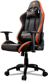 img 4 attached to COUGAR Armor Pro Gaming Chair: Steel Frame, Premium PVC Leather, Micro Suede Texture (Orange/Black)