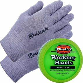 img 4 attached to 💪 Ultimate Bundle for Dry, Cracked Hands: O'Keeffe's Working Hands Cream & Gel Moisturizing Gloves