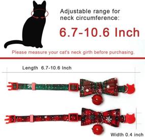 img 3 attached to 🐱 2 Pack Coolrunner Cat Collar Breakaway with Cute Bow Tie & Bell, Christmas Plaid Cat Collar, Adjustable Length for Kitty & Puppies