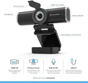 img 3 attached to 🎥 Amcrest AWC195-B: 1080P Webcam with Mic for Desktop - HD USB Web Camera with Privacy Cover, Wide Angle Lens & Superior Low Light Performance
