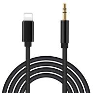 📱 [apple mfi certified] iphone aux cord, lightning to 3.5mm audio stereo cable compatible with iphone 12/12 pro/11/xs/xr/x 8 7, ipad adapter for car stereo/home/headphone/speaker (black) logo