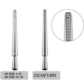 img 2 attached to 📏 Essential Ring Mandrel Sizer Set - 27-Piece Metal Ring Sizer Gauge for Accurate Finger Sizing - Jewelry Tool Kit