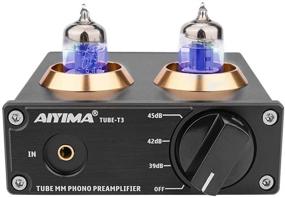 img 4 attached to 🎶 AIYIMA Tube T3 HiFi Tube Phono Preamp for Turntable MM Phonograph Stereo Audio Preamplifier with Adjustable Gain & DC 12V Power Adapter for Record Player System