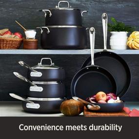 img 1 attached to 🍳 HA1 Hard Anodized Nonstick Dishwasher Safe PFOA Free Chefs Pan / Wok Cookware, 12-Inch, Black by All-Clad