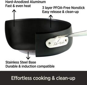 img 3 attached to 🍳 HA1 Hard Anodized Nonstick Dishwasher Safe PFOA Free Chefs Pan / Wok Cookware, 12-Inch, Black by All-Clad