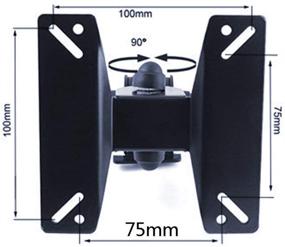 img 2 attached to 📺 Universal Slim Tilt & Swivel Full Motion TV Wall Mount Bracket for 10-25 Inch Screen TVs - VESA 75x75mm 100x100mm, 35Lbs Weight Capacity