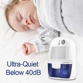 img 2 attached to Addwin Mini Dehumidifier: Portable & Ultra Quiet 1200 Cubic Feet Dehumidifier for Small Spaces - Basement, Bedroom, Bathroom, Baby Room, Garage, Caravan, Home. 17oz Water Tank.