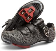 premium men's road bike shoes with look delta cleat: ideal for peloton indoor cycling and road pedals logo