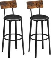 🪑 vasagle set of 2 pu upholstered bar stools, 15.4 x 15.4 x 29.7 inches, footrest, easy assembly, industrial style, for dining room kitchen counter bar, rustic brown and black - ulbc069b81 логотип