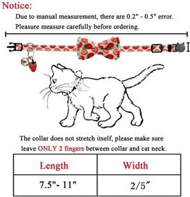 img 2 attached to 🐱 IVIA PET Cat Collar Breakaway with Cute Bow Tie Bell/Kitten Collar Fruit Pattern with Removable Bowtie for Kitten Cat Small Dog Pets (Adjustable 7.5-11 Inch) - Trendy and Functional Pet Collar for Cats and Small Dogs