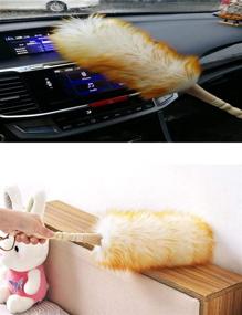 img 2 attached to J&A Feather Duster with Wood Handle: Effective Blinds Cleaner and Purifier for Office, Vehicles, and Housework Dusting - 18.9 inches Long, Pure (Pack of 1)