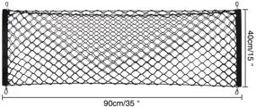 img 2 attached to Универсальная растяжимая грузовая сетка для грузовиков с крючками и органайзером - регулируемая эластичная универсальная грузовая сетка для автомобиля, внедорожника, грузовика - черная