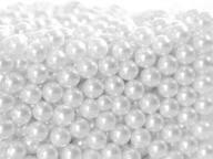 💄 hblife 1100-piece round pearl beads for makeup brushes | art faux pearls to hold lipstick, mascara, eyeliner | 8mm white makeup beads logo