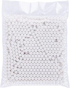 img 2 attached to 💄 HBlife 1100-Piece Round Pearl Beads for Makeup Brushes | Art Faux Pearls to Hold Lipstick, Mascara, Eyeliner | 8mm White Makeup Beads