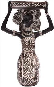 img 4 attached to 🕯️ Exquisite Lescafita African Lady Figurine Candle Holder with Tribal Totem - Perfect for Wedding & Holiday Decor, African-inspired Home and Table Decor, Candlestick Holder in 753-Black