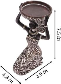 img 3 attached to 🕯️ Exquisite Lescafita African Lady Figurine Candle Holder with Tribal Totem - Perfect for Wedding & Holiday Decor, African-inspired Home and Table Decor, Candlestick Holder in 753-Black