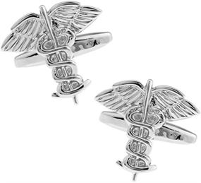 img 3 attached to 💼 Stylish and Sophisticated: Doctor Caduceus Asclepius MD Cufflinks for Medical Professionals