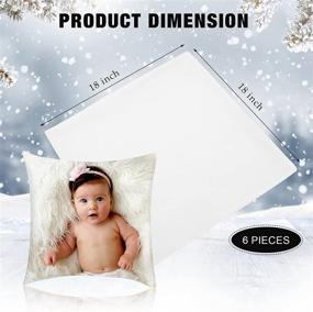 img 3 attached to 🌈 Premium Sublimation Blank Pillow Covers, Polyester Peach Skin Cases for DIY Printing - Heat Transfer Cushion Covers with Heat Tape, 18 x 18 Inch (Pack of 2)