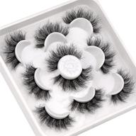 🌸 ruarie fluffy natural 8d wispy false eyelashes pack - volume soft fake lashes multipack with 5 pairs of mink lashes logo