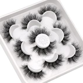 img 4 attached to 🌸 Ruarie Fluffy Natural 8D Wispy False Eyelashes Pack - Volume Soft Fake Lashes Multipack with 5 Pairs of Mink Lashes